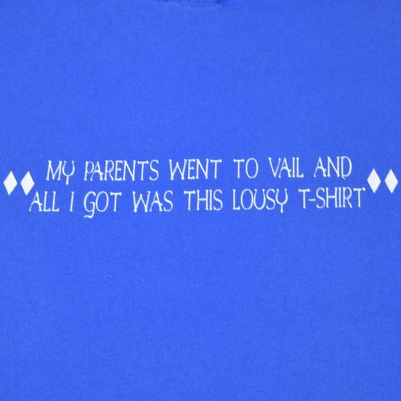 Garfinkel’s Bar Vail Colorado Moose Ski Snowboard Souvenir Lousy T-Shirt Blue YL - Picture 7 of 11